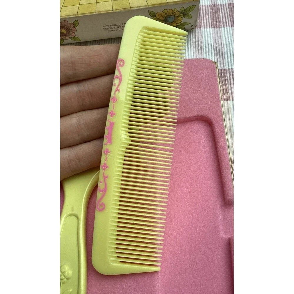 Avon Her Prettiness Brush & Comb Set Vintage Hair Child's Hair Care 1969 Boxed